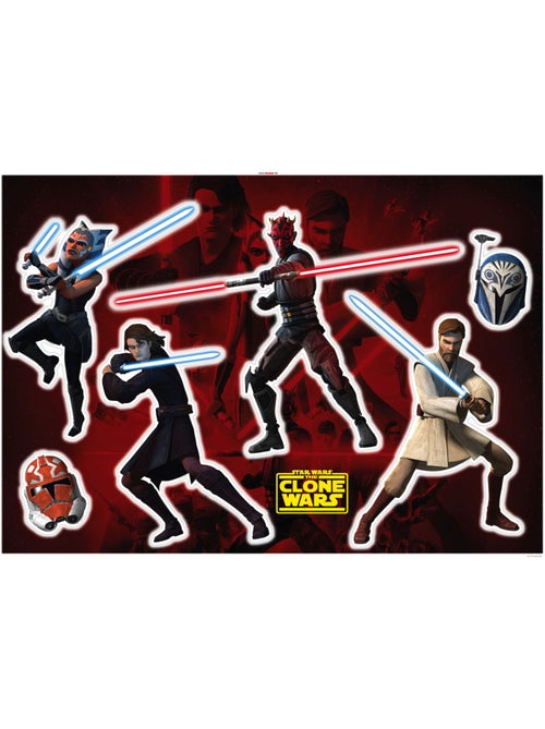 Stickers muraux- clone wars showdown - Kiabi