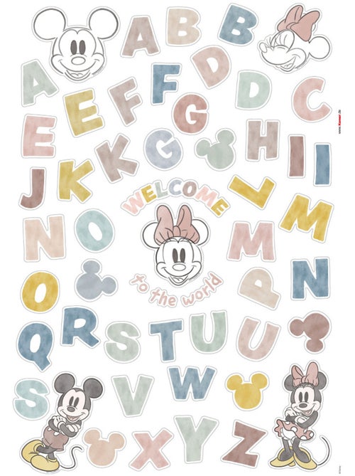Stickers muraux- mickey alphabet - Kiabi