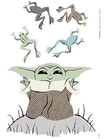 Stickers muraux- star wars the mandalorian grogu enchanted frogs - 5 pièces