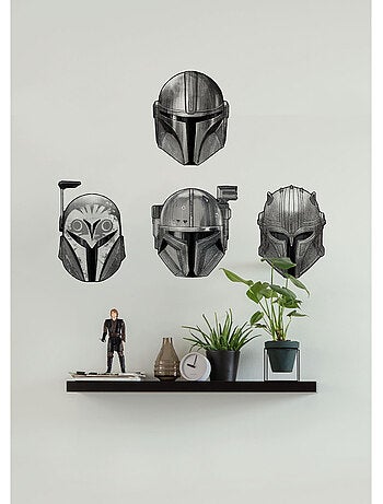 Stickers muraux- star wars the mandalorian helmets - 4 pièces