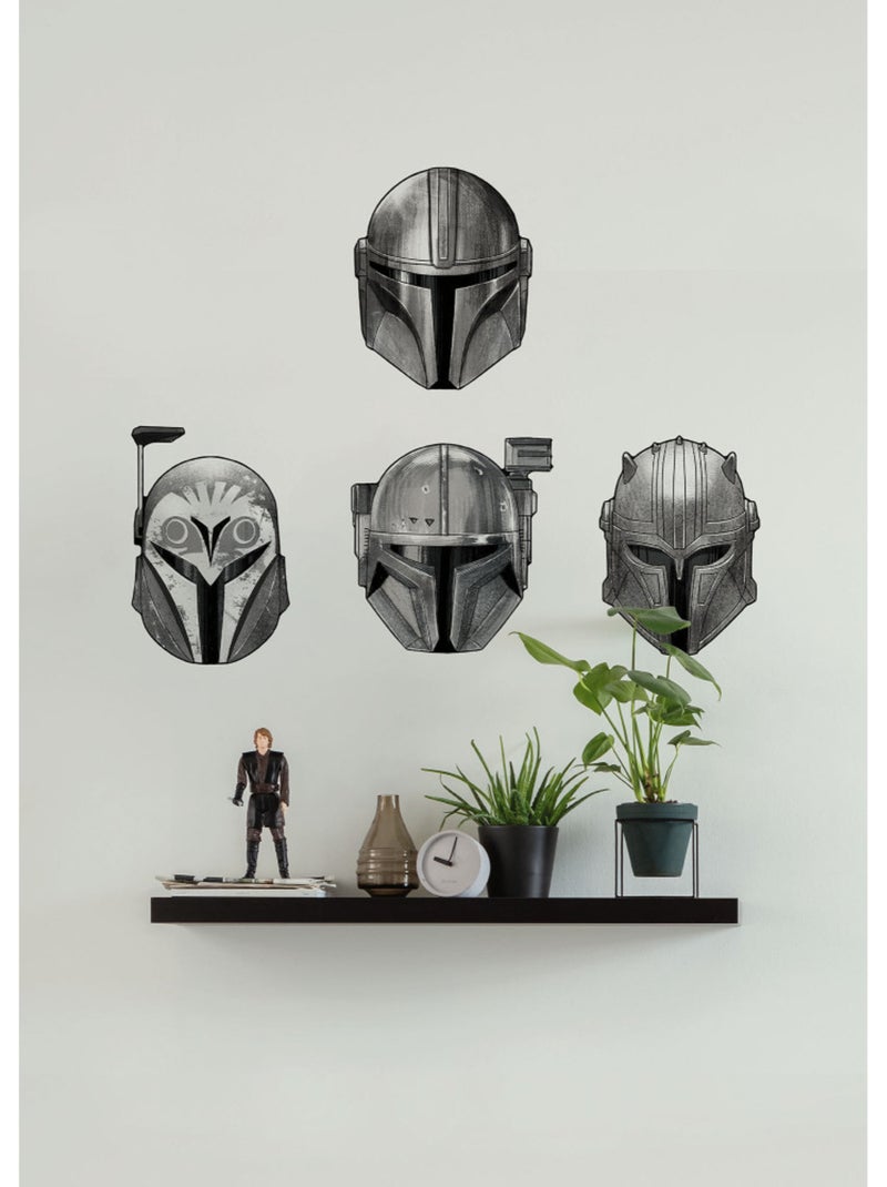 Stickers muraux- star wars the mandalorian helmets - 4 pièces Multicolore - Kiabi