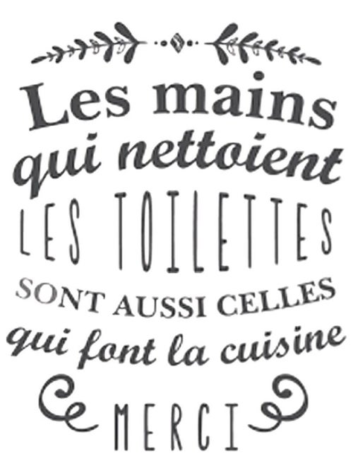 Stickers Muraux citation planche 70 x 20 cm - Toilettes - Kiabi