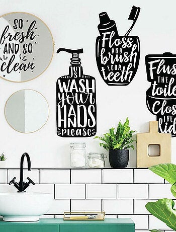 Stickers Muraux Citations -Lavez vos dents- et autres