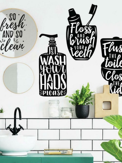 Stickers Muraux Citations -Lavez vos dents- et autres - Kiabi