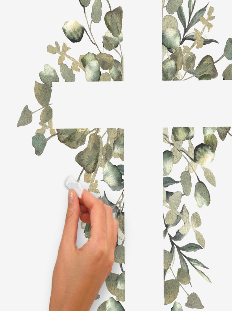 Stickers Muraux Croix Florale Aquarelle Multicolore - Kiabi
