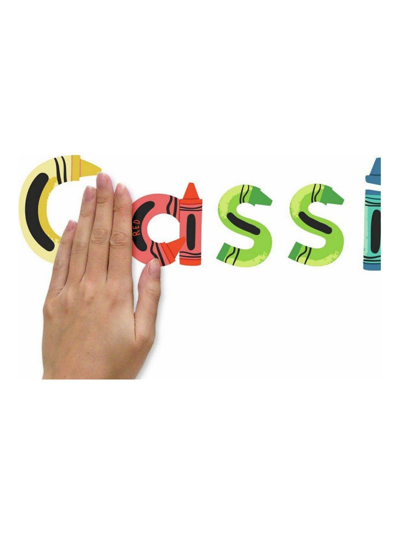 Stickers Muraux de A à Z Alphabet sous forme de Crayon Multicolore - Kiabi