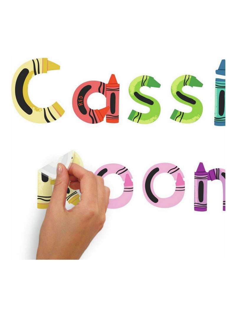 Stickers Muraux de A à Z Alphabet sous forme de Crayon Multicolore - Kiabi