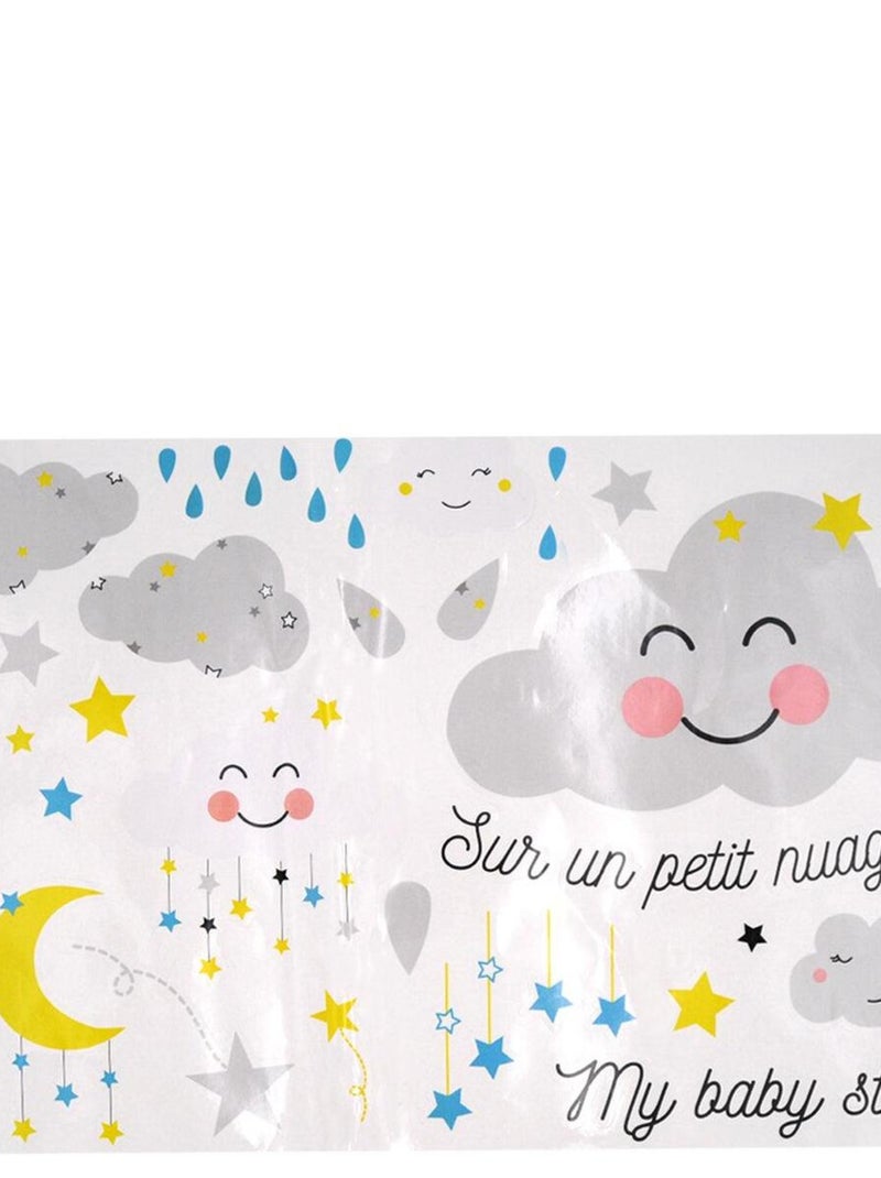Stickers muraux décoratifs 46x68 cm Nuage Gris - Kiabi