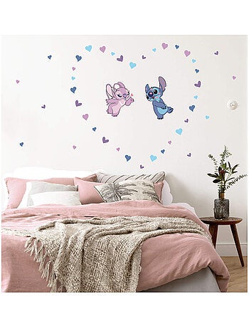 Stickers muraux Disney - Stitch et Angels en amoureux - 50x70 cm