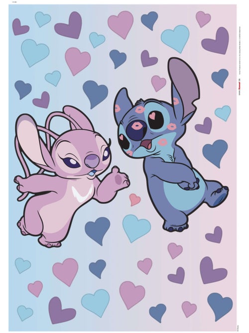 Stickers muraux Disney - Stitch et Angels en amoureux - 50x70 cm - Kiabi
