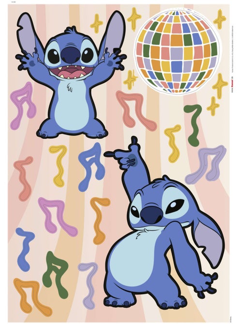 Stickers muraux Disney - Stitch musique - 50x70 cm - Kiabi