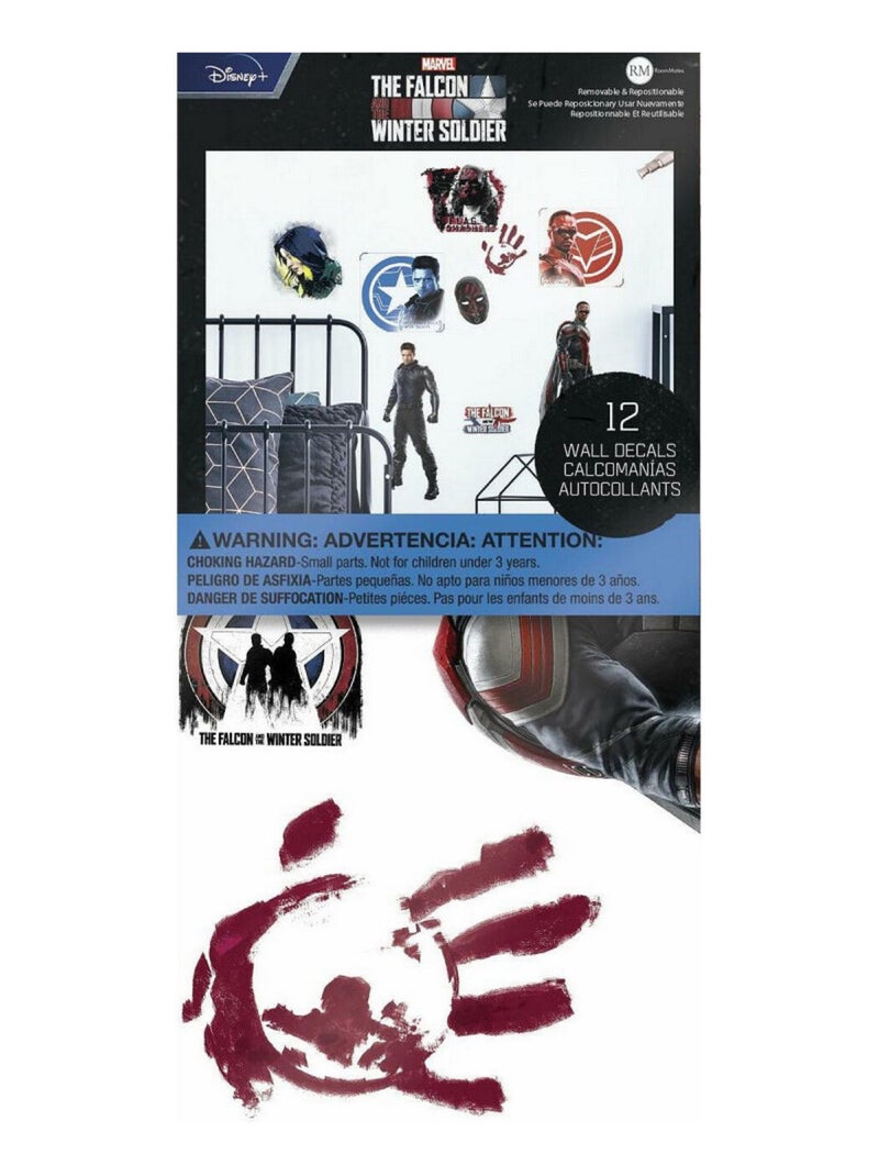 Stickers Muraux Falcon et le Soldat de l'Hiver Marvel Multicolore - Kiabi