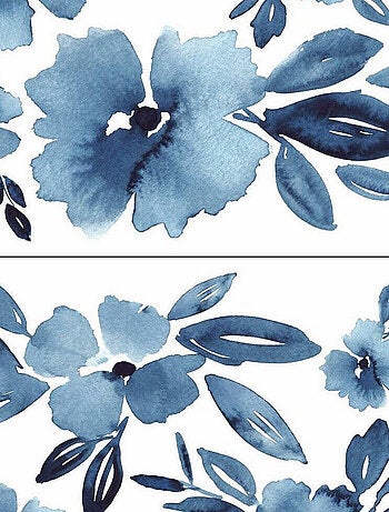 Stickers muraux géant fleurs bleues