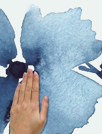 Stickers muraux géant fleurs bleues