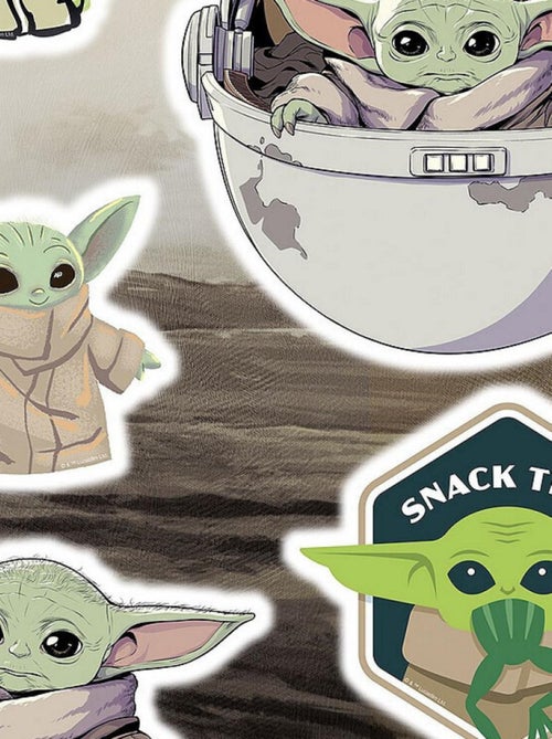 Stickers Muraux géant Mandolorian Bébé Yoda Grogu -The Child Cluster- Star Wars 50 x 70 cm - Kiabi