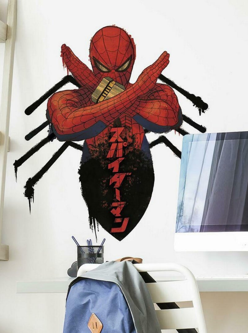 Stickers Muraux Géant Marvel Spider Man Japon Rouge - Kiabi