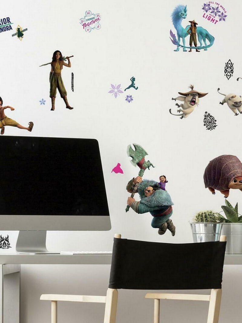 Stickers muraux géant Raya et le dernier Dragon et Kumandra Multicolore - Kiabi