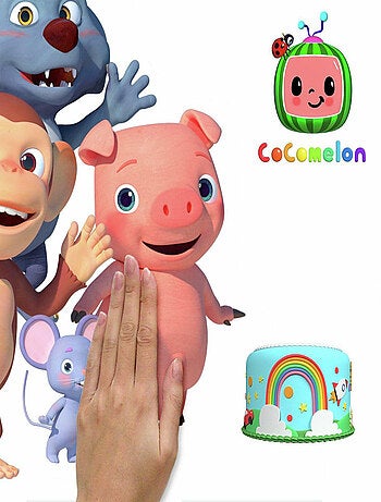 Stickers muraux géants Cocomelon Personnages Principaux avec lettres de l'alphabet
