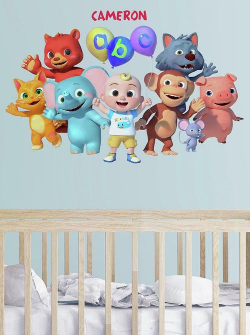Stickers muraux géants Cocomelon Personnages Principaux avec lettres de l'alphabet - Kiabi