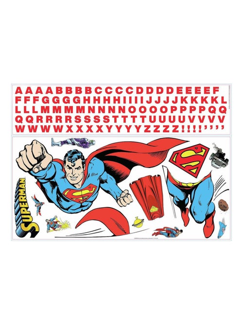 Stickers muraux géants DC Superman avec lettres de l'alphabet - Kiabi