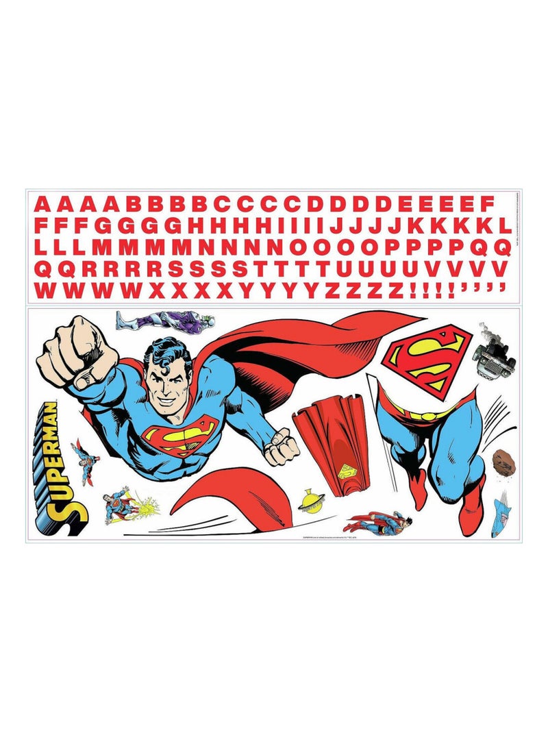 Stickers muraux géants DC Superman avec lettres de l'alphabet Multicolore - Kiabi