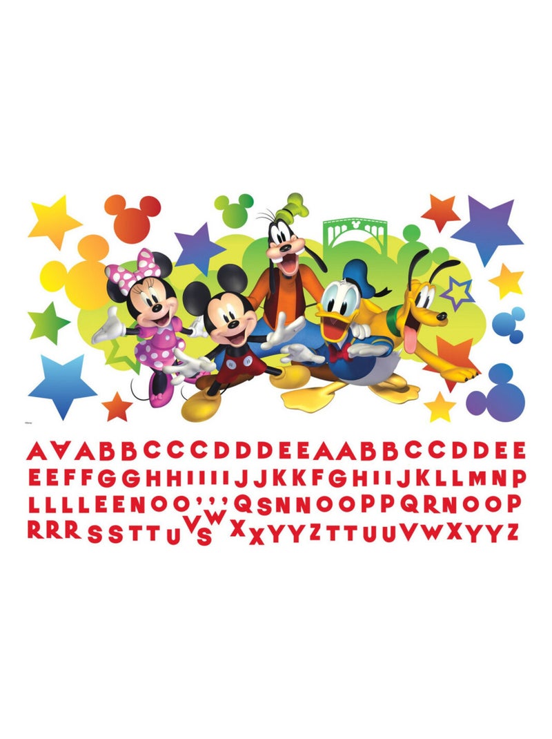 Stickers Muraux Géants Disney Mickey et lettres de l'alphabet Multicolore - Kiabi