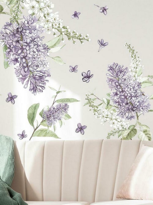 Stickers muraux géants Fleurs de Lilas - Kiabi