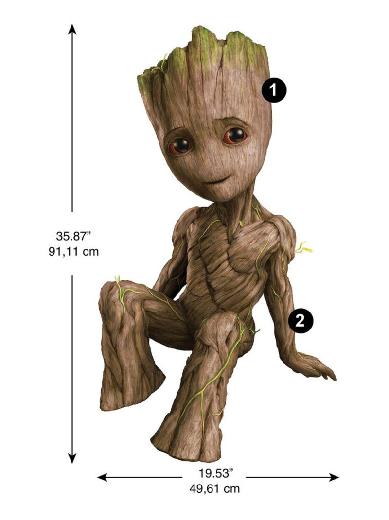 Stickers Muraux Géants Groot - Marvel - Les Gardiens de la Galaxie Marron - Kiabi