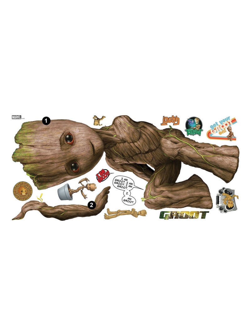 Stickers Muraux Géants Groot - Marvel - Les Gardiens de la Galaxie Marron - Kiabi