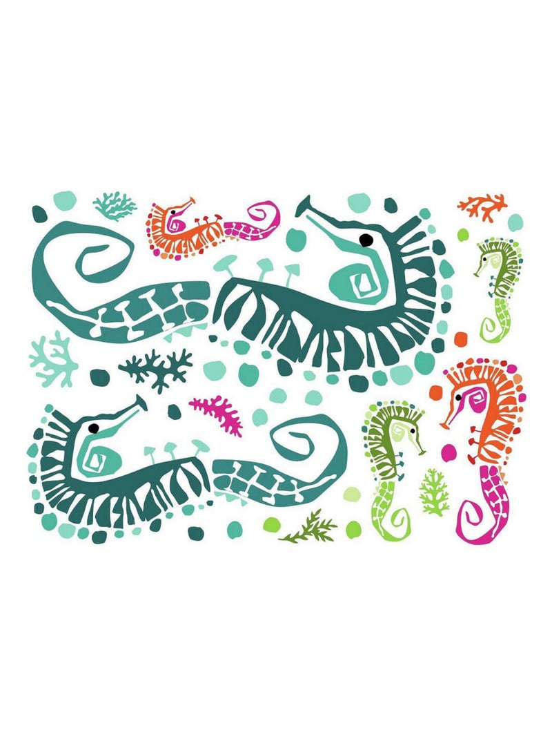 Stickers Muraux géants Hippocampe Jane Dixon Multicolore - Kiabi