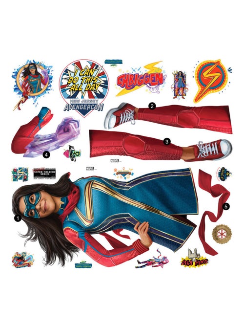 Stickers Muraux Géants Miss Marvel - Kiabi