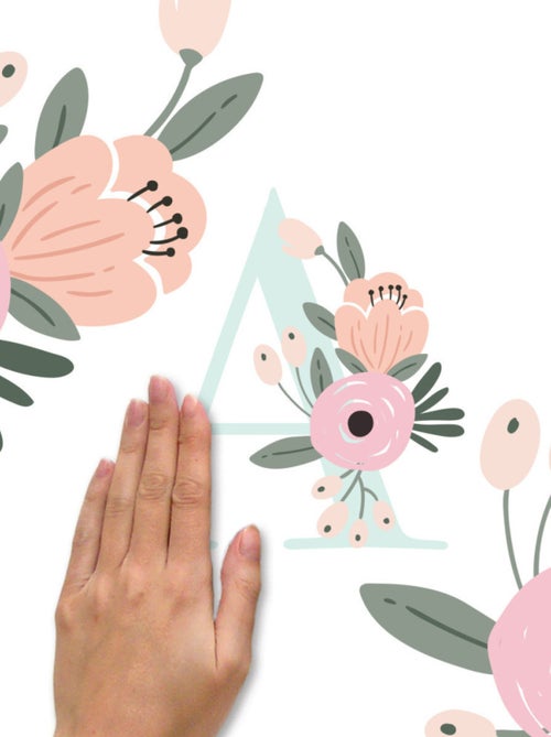 Stickers Muraux Géants Monogramme Floral - Kiabi