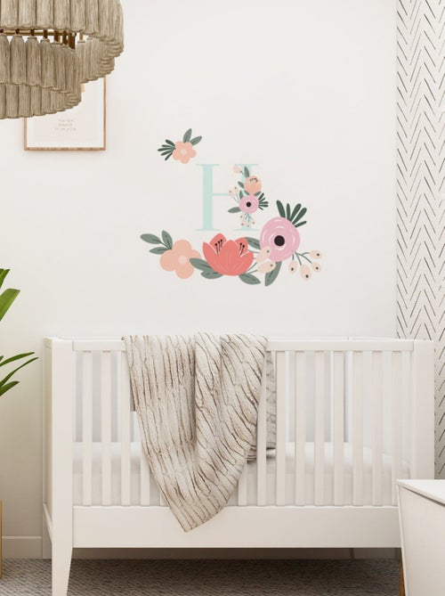 Stickers Muraux Géants Monogramme Floral - Kiabi