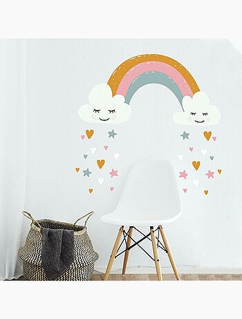 Stickers muraux Géants Motifs cœurs et arc-en-ciel