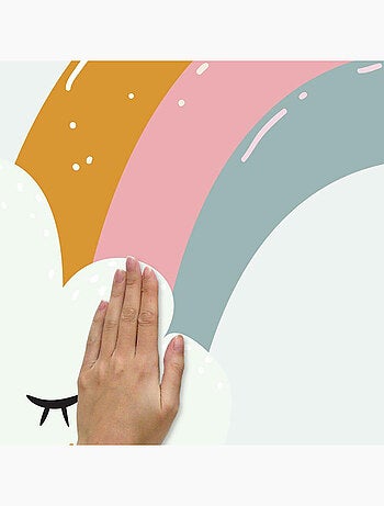 Stickers muraux Géants Motifs cœurs et arc-en-ciel