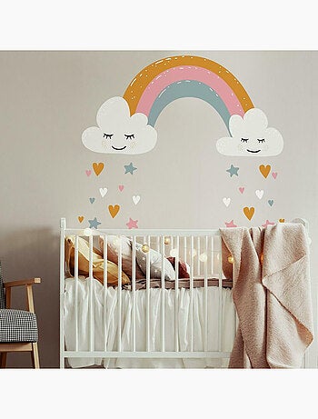 Stickers muraux Géants Motifs cœurs et arc-en-ciel
