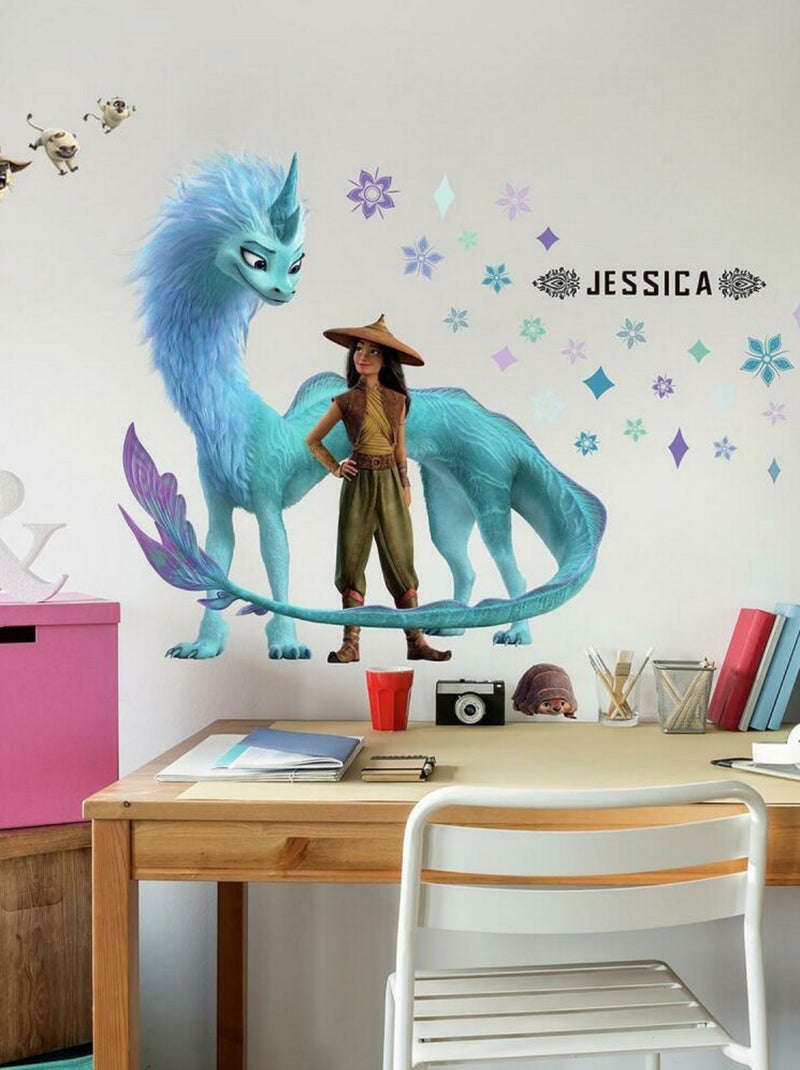 Stickers muraux Géants Raya et Le Dernier Dragon Personnalisable Multicolore - Kiabi