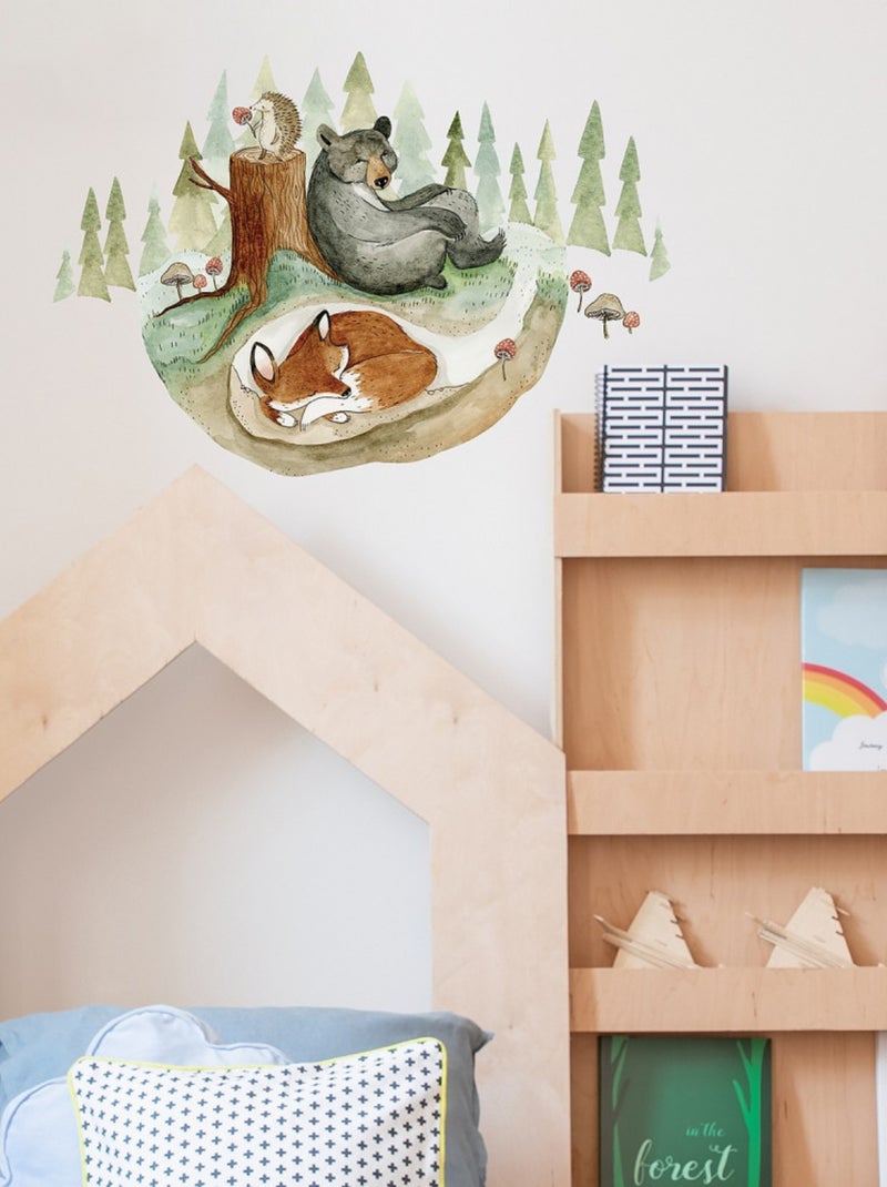 Stickers Muraux Géants Renard et Amis Multicolore - Kiabi