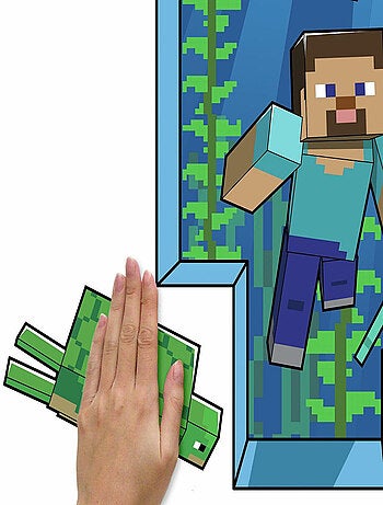 Stickers muraux géants repositionnables Minecraft