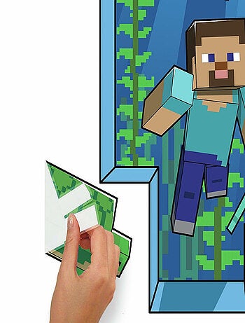 Stickers muraux géants repositionnables Minecraft