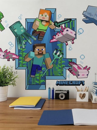 Stickers muraux géants repositionnables Minecraft