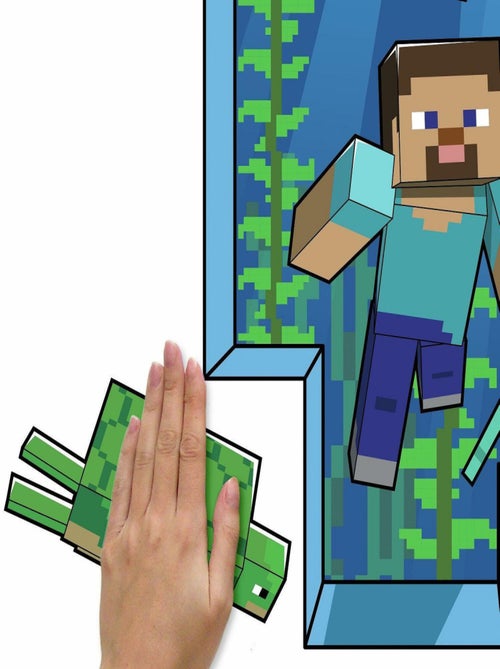 Stickers muraux géants repositionnables Minecraft - Kiabi