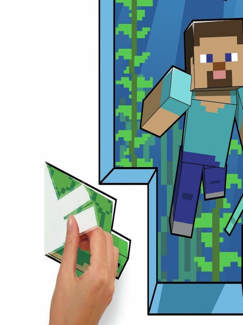Stickers muraux géants repositionnables Minecraft - Kiabi