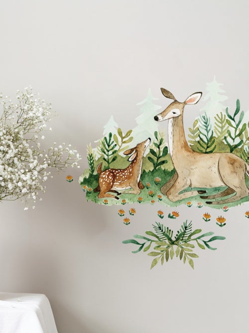 Stickers Muraux Géants Woodland Animaux Maman et Bébé - Kiabi