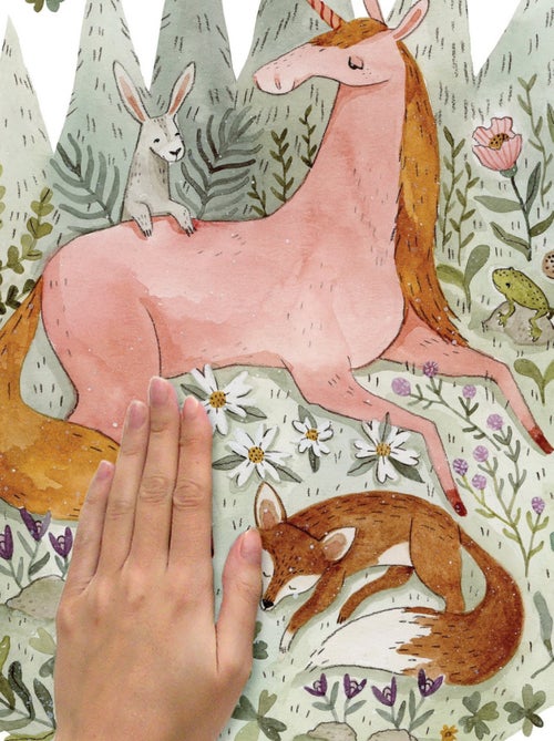 Stickers Muraux Géants Woodland Licorne Magique et Renard - Kiabi