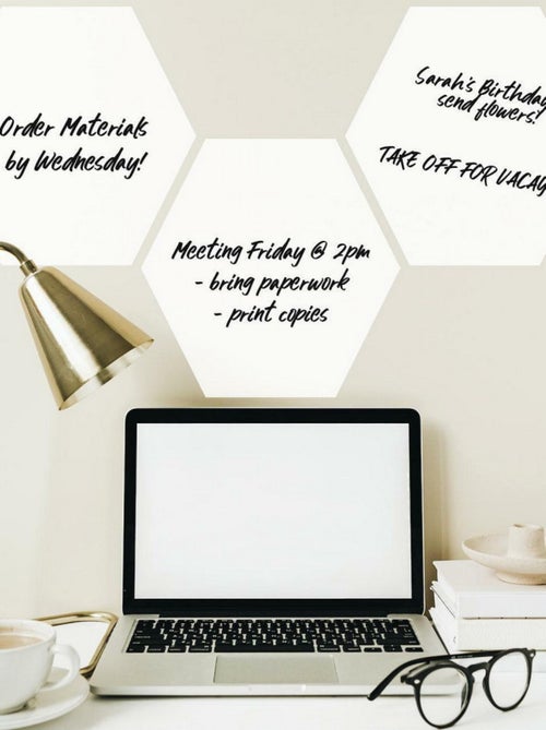 Stickers Muraux Hexagones Blancs Personnalisables et effaçables à sec - Kiabi