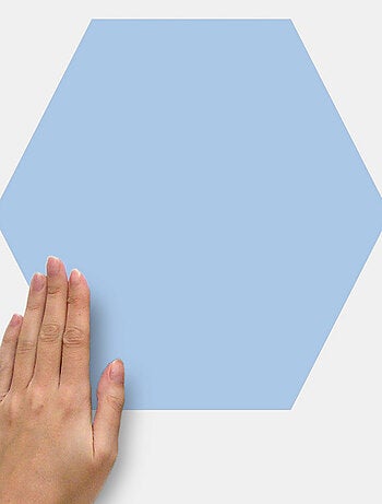 Stickers Muraux Hexagones Bleus Personnalisables et effaçables à sec