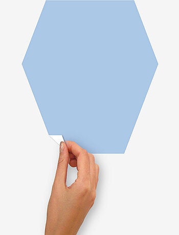 Stickers Muraux Hexagones Bleus Personnalisables et effaçables à sec