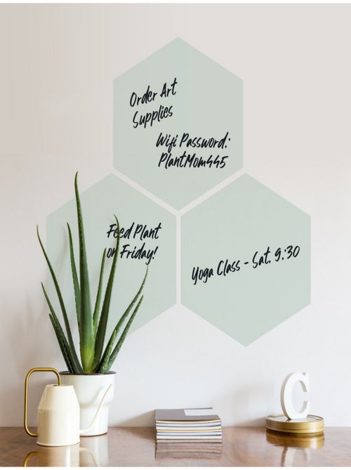 Stickers Muraux Hexagones Clairs Personnalisables et effaçables à sec - Kiabi