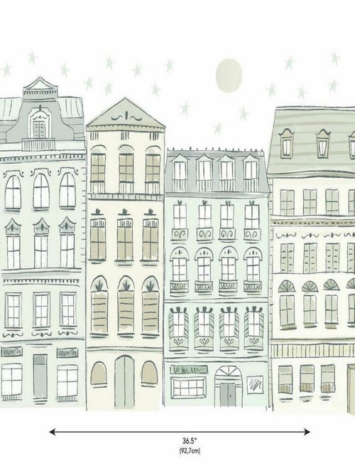 Stickers Muraux Illustrations Maisons de Villes - Kiabi
